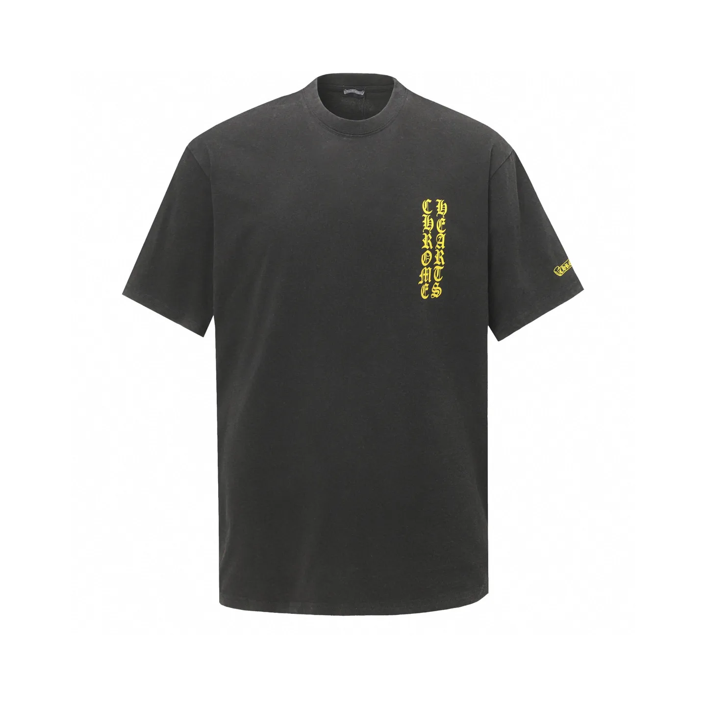 🅿️180 Chrome hearte/Chrome heart ch 25ss early spring new Sanskrit logo washed T-shirt short sleeves. A must-have item for daily commuting for men and women in light luxury. The correct version is welcome to compare. Detailed features ·280g 100% cotton double yarn jersey fabric ·Special thickened 32 pieces of double-strand 1x1 thread in the same vat ·Double-needle cross-stitch technology ·Original main mark washed hangtag COLOUR: Washed black SIZE：xs-l